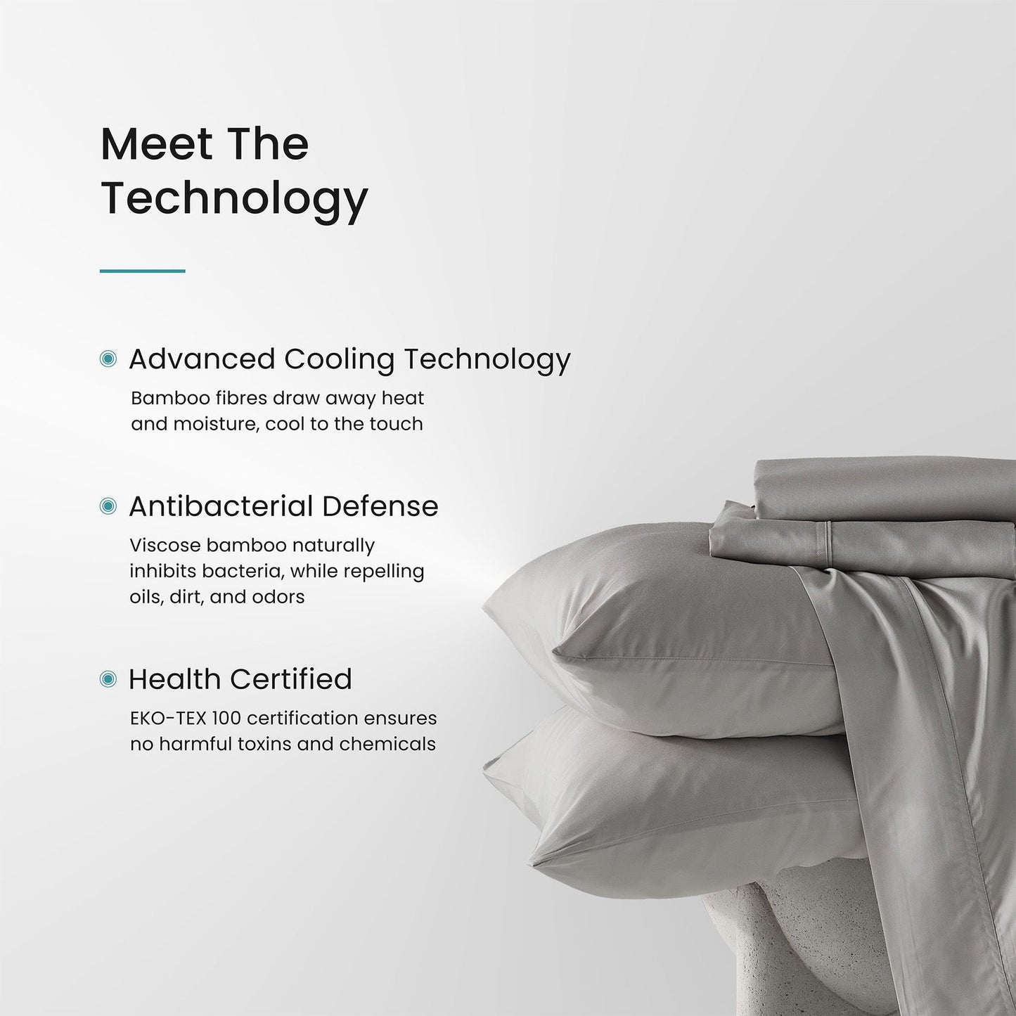 Hush Iced Cooling Sheet Set - Queen - Grey