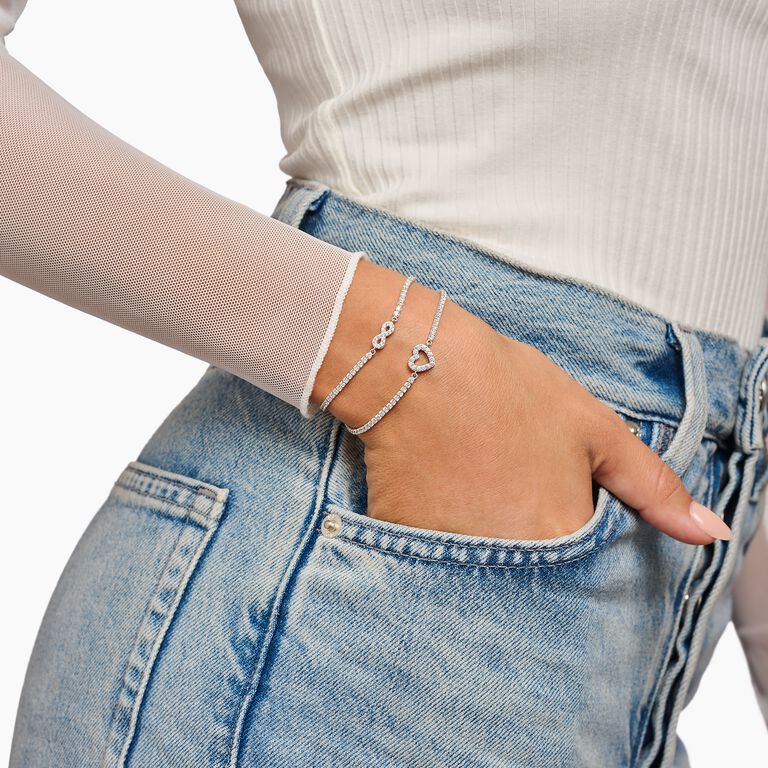 Thomas Sabo Heart with Stones Silver Tennis Bracelet