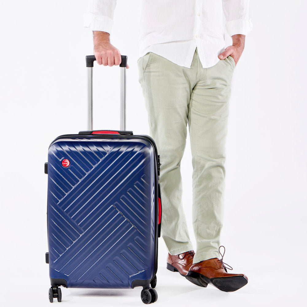 LUNA Ella 3Pc ABS Luggage Set (20 inches, 24 inches, 28 inches) - Navy