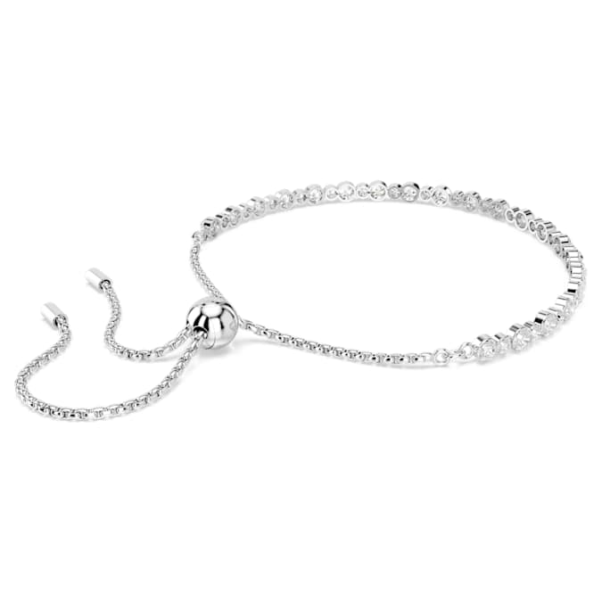 Swarovski Subtle Trilogy Bracelet, Round Cut, White, Rhodium Plated