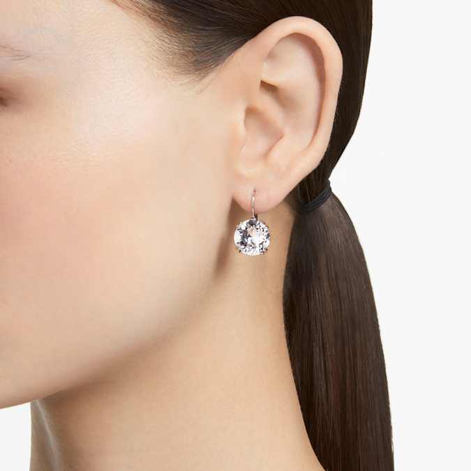 Swarovski Millenia Drop Earrings Round Cut, White, Rhodium Plated
