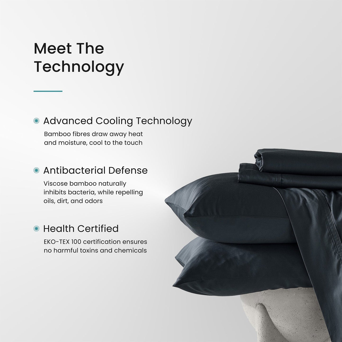 Hush Iced Cooling Sheet Set - Queen - Charcoal
