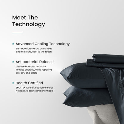 Hush Iced Cooling Sheet Set - Queen - Charcoal