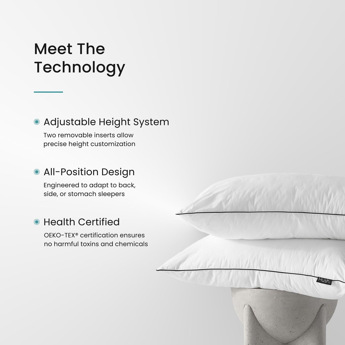 Hush Cloud 3-in-1 Pillow - King - Set of 2