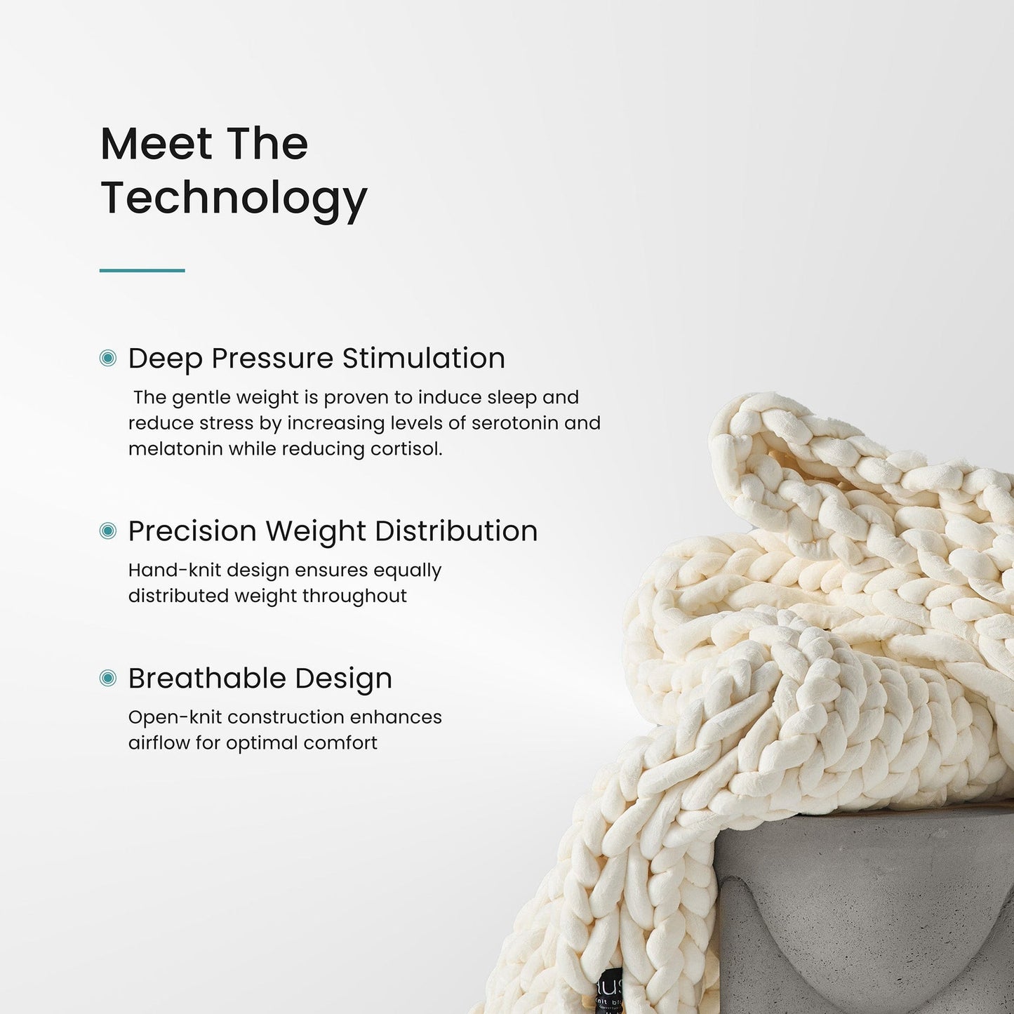 Hush Knit Weighted Blanket - Cotton - Cream