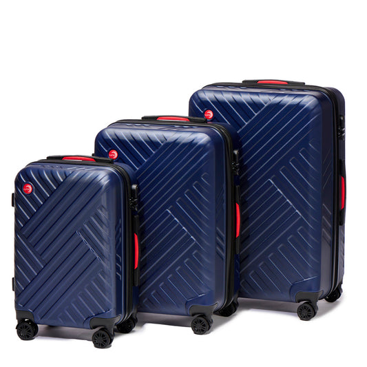 LUNA Ella 3Pc ABS Luggage Set (20 inches, 24 inches, 28 inches) - Navy