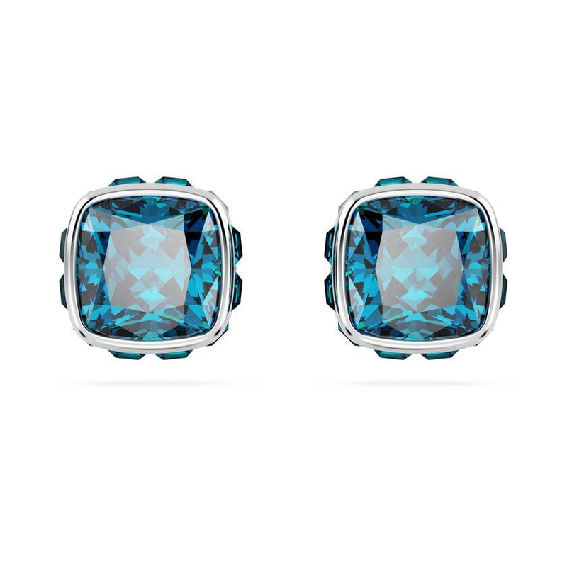 Swarovski Birthstone Stud Earrings Square Cut - Blue