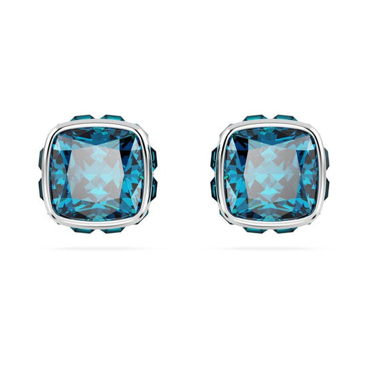 Swarovski Birthstone Stud Earrings Square Cut - Blue