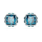 Swarovski Birthstone Stud Earrings Square Cut - Blue