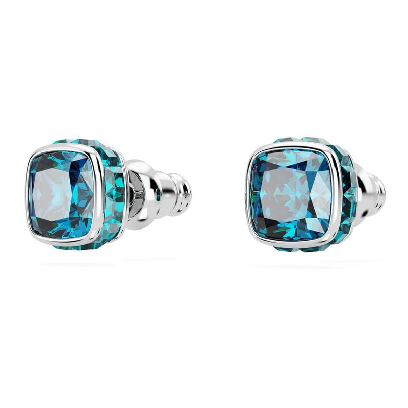 Swarovski Birthstone Stud Earrings Square Cut - Blue