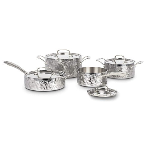 Cuisinart 8Pc, Vintage Hand Hammered Tri-Ply Cookware Set