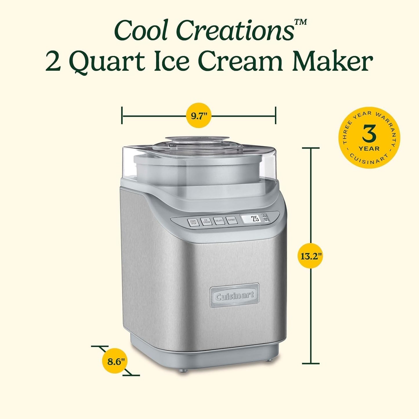 Cuisinart Gelato, Frozen Yogurt, Ice Cream and Sorbet Maker