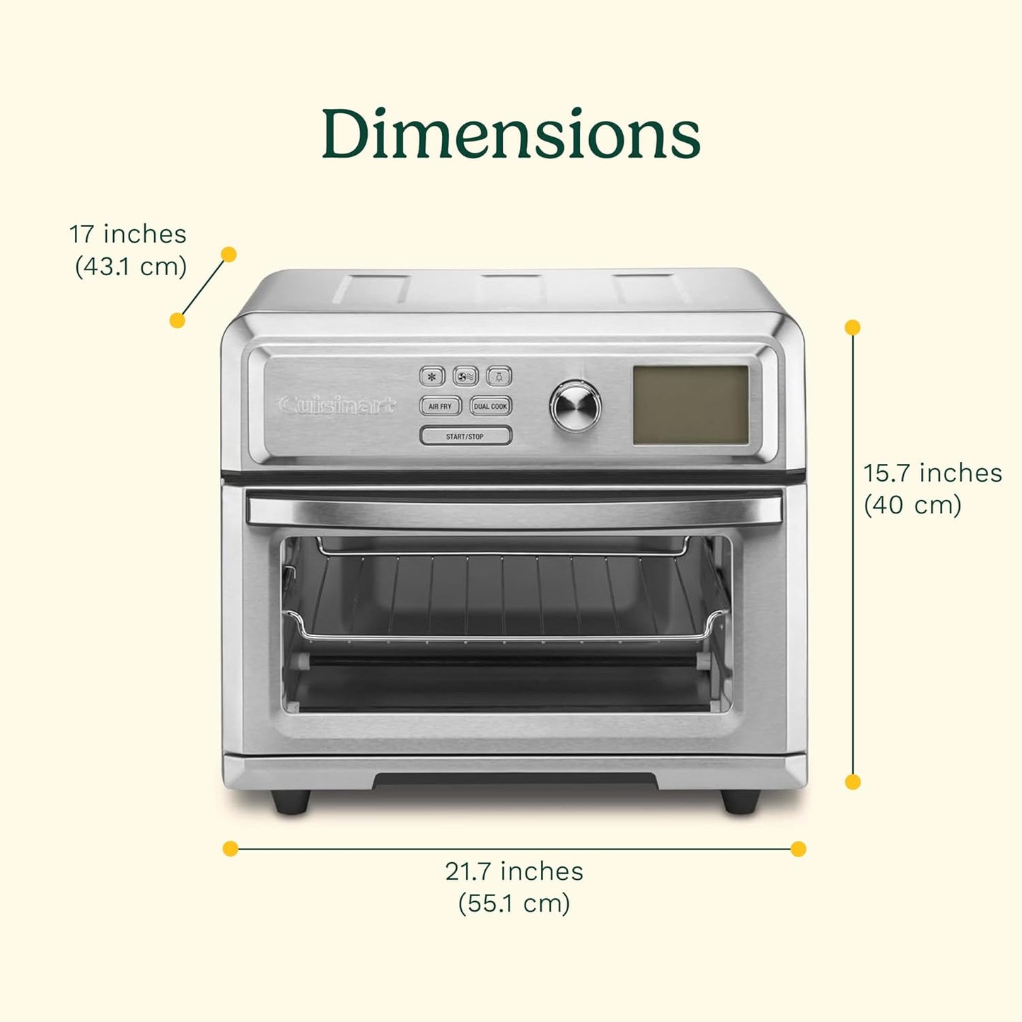 Cuisinart Stainless Steel Air Fryer Toaster Oven with Digital Display