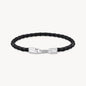 Thomas Sabo Silver Bracelet with Braided Black Leather