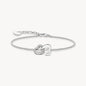 Thomas Sabo Basic White Silver Bracelet witih Intertwined Hearts Pendant