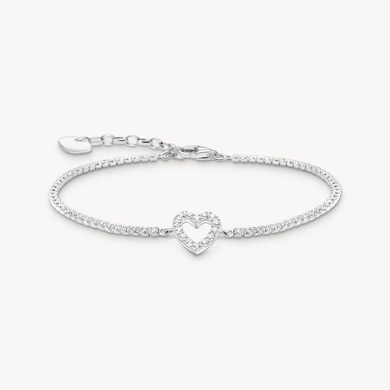 Thomas Sabo Heart with Stones Silver Tennis Bracelet