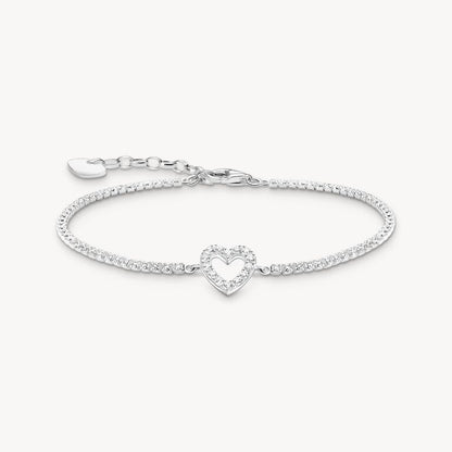 Thomas Sabo Heart with Stones Silver Tennis Bracelet