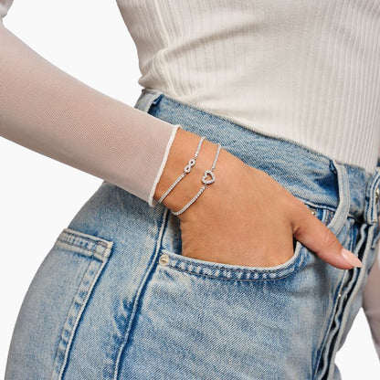 Thomas Sabo Heart with Stones Silver Tennis Bracelet