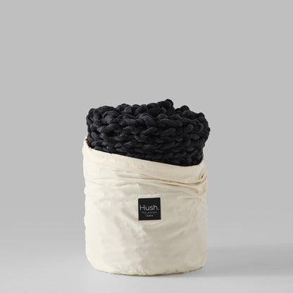 Hush Knit Weighted Blanket - Minky Velour - Black