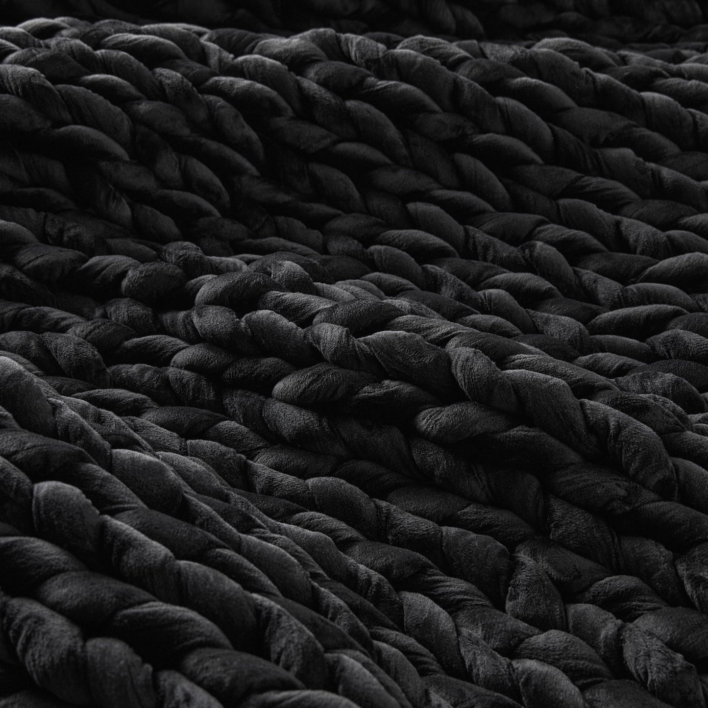 Hush Knit Weighted Blanket - Minky Velour - Black