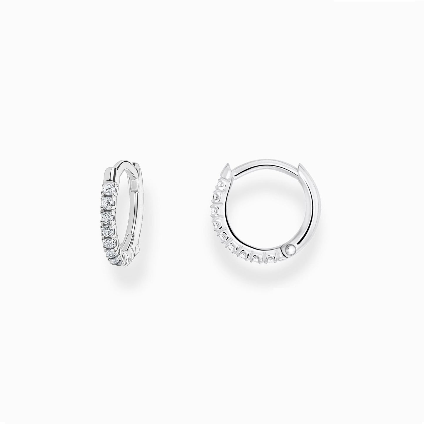 Thomas Sabo Hoop Earrings, White Stone - Set of 2