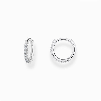 Thomas Sabo Hoop Earrings, White Stone - Set of 2