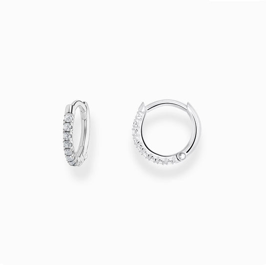 Thomas Sabo Hoop Earrings, White Stone - Set of 2