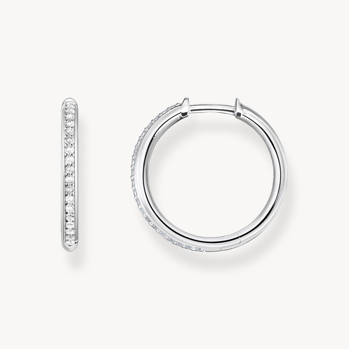Thomas Sabo Hoop Earrings with White Stones Pavé Silver