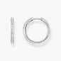 Thomas Sabo Hoop Earrings with White Stones Pavé Silver