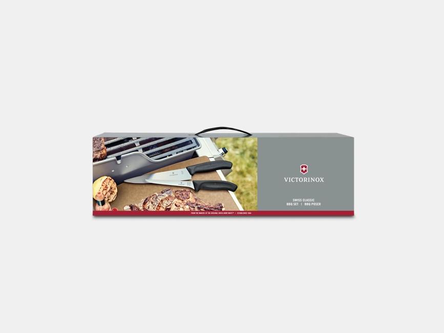 Victorinox Swiss Classic 7Pc BBQ Cutlery Roll Set - Black