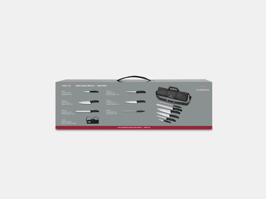 Victorinox Swiss Classic 7Pc BBQ Cutlery Roll Set - Black
