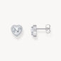 Thomas Sabo Silver Heart-Shaped Halo Ear Studs With White Zirconia