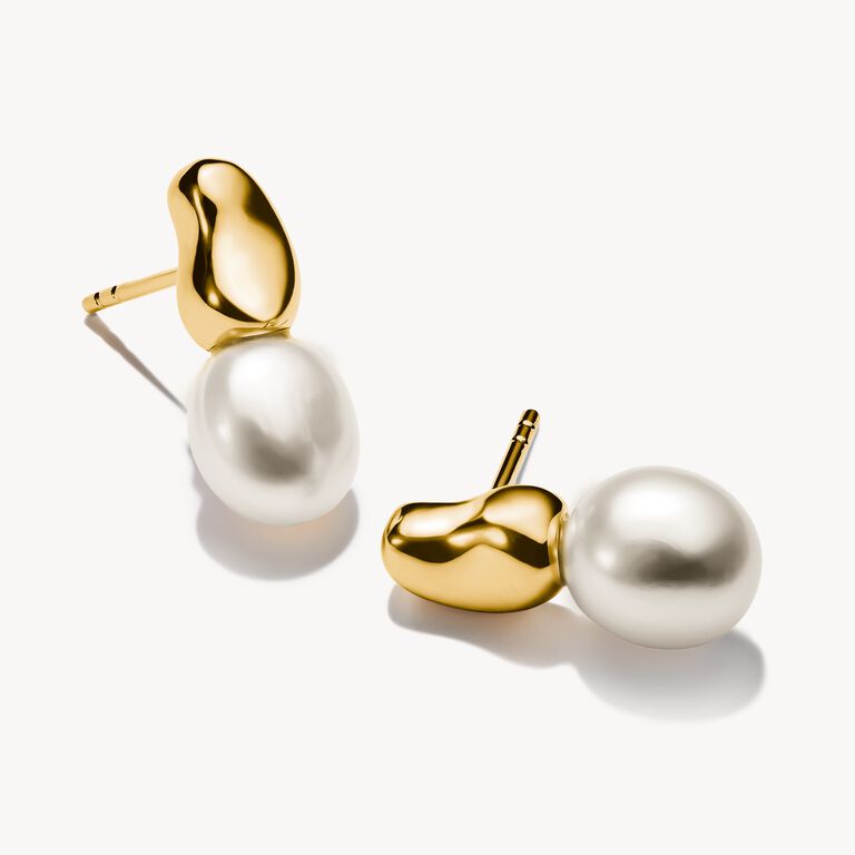 Thomas Sabo Gold Plated Earrings with Fresh Water Pearls