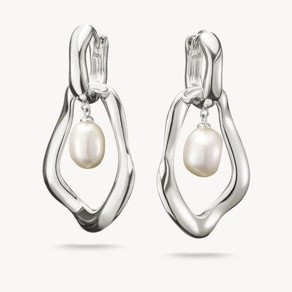 Thomas Sabo Silver Hoop Earrings with Fresh Water Pearls
