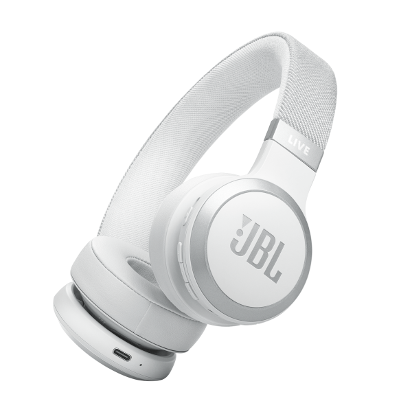 JBL LIVE 670 Wireless On-Ear True Adaptive Noise-Canceling Headphones - White