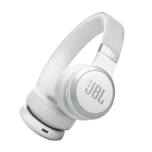 JBL LIVE 670 Wireless On-Ear True Adaptive Noise-Canceling Headphones - White