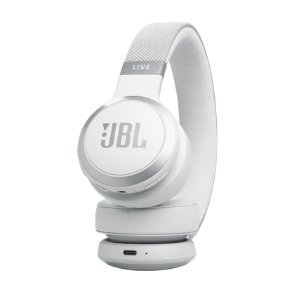 JBL LIVE 670 Wireless On-Ear True Adaptive Noise-Canceling Headphones - White