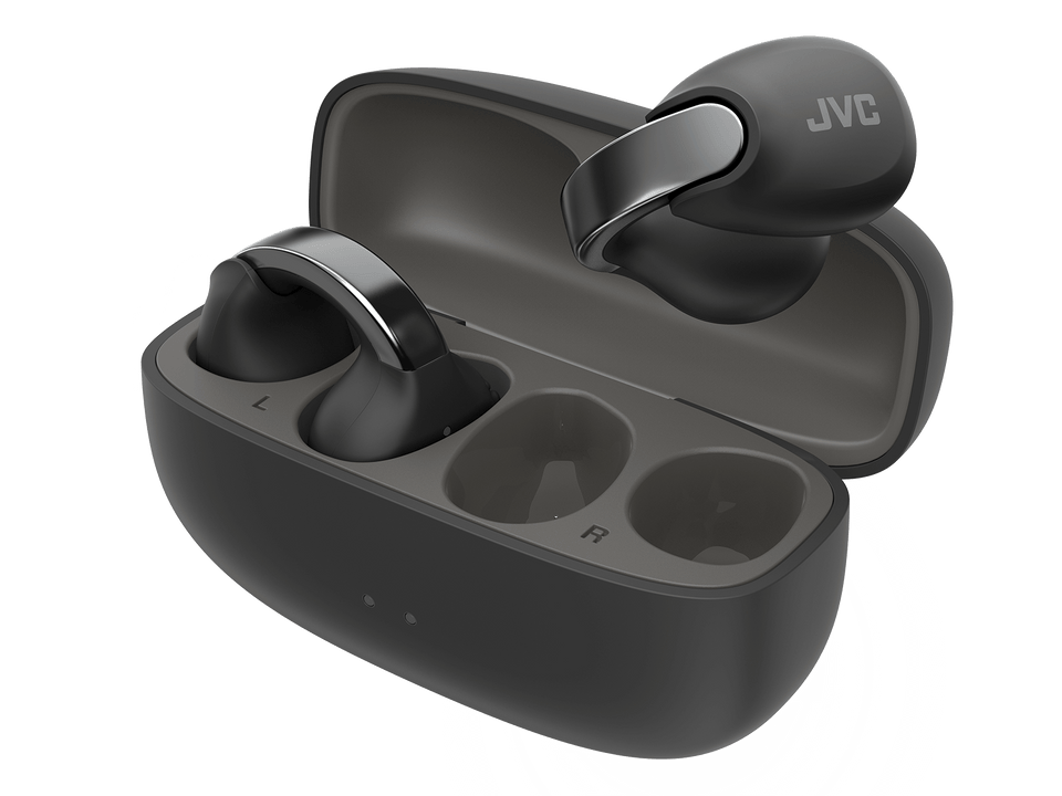 JVC Wireless Open-Earcuff Earbuds - Nearphones - Coal Black