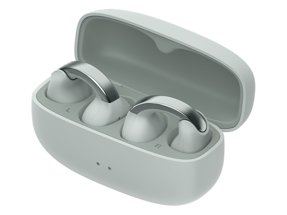 JVC Wireless Open-Earcuff Earbuds - Nearphones - Ice Gray