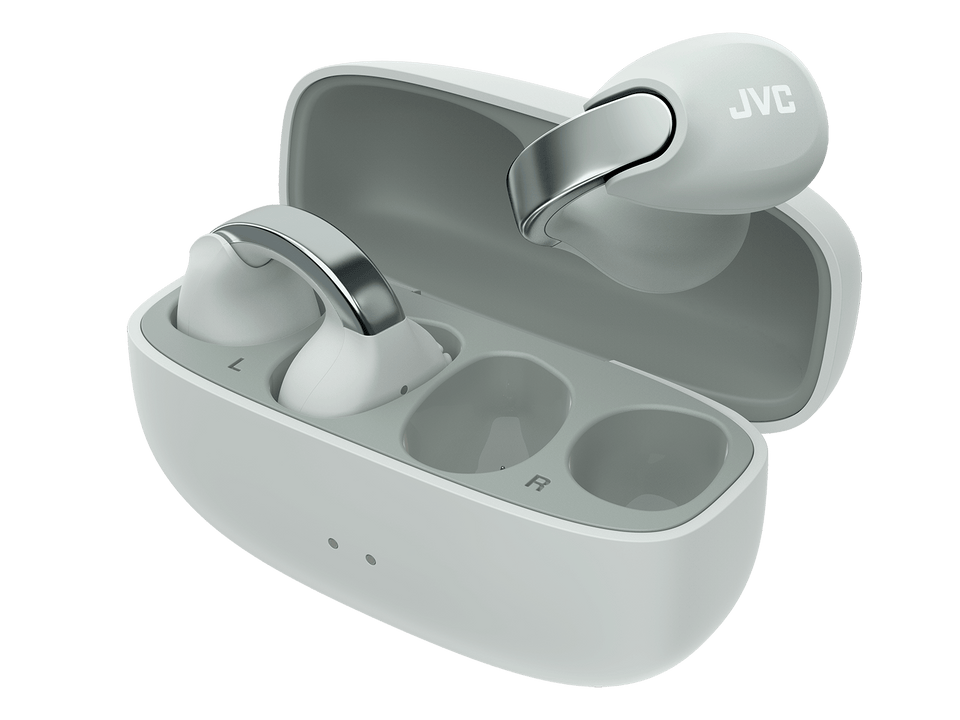 JVC Wireless Open-Earcuff Earbuds - Nearphones - Ice Gray
