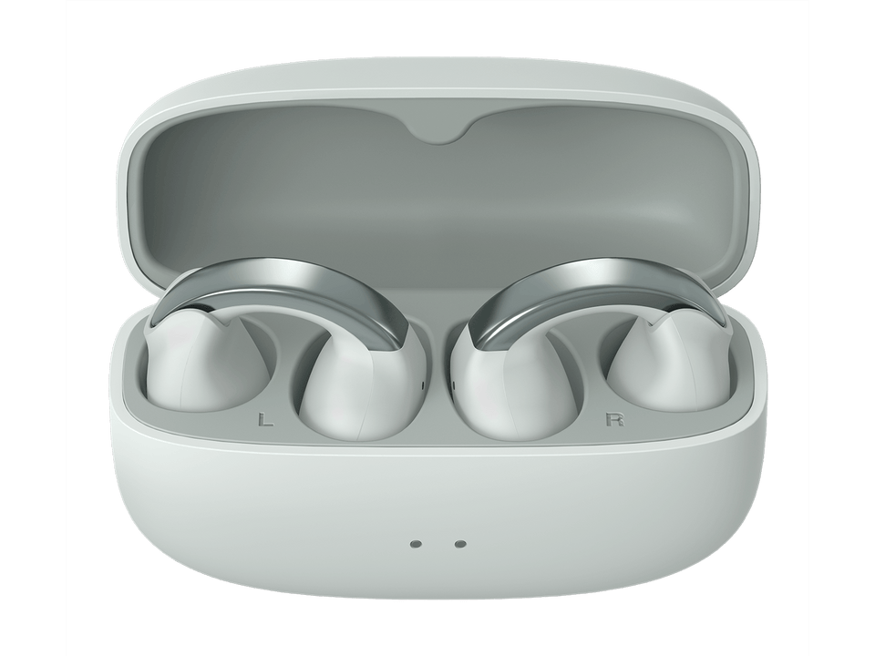 JVC Wireless Open-Earcuff Earbuds - Nearphones - Ice Gray