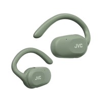 JVC HA-NP40T Nearphones Wireless Open-Ear Earbuds - Green earbuds side view