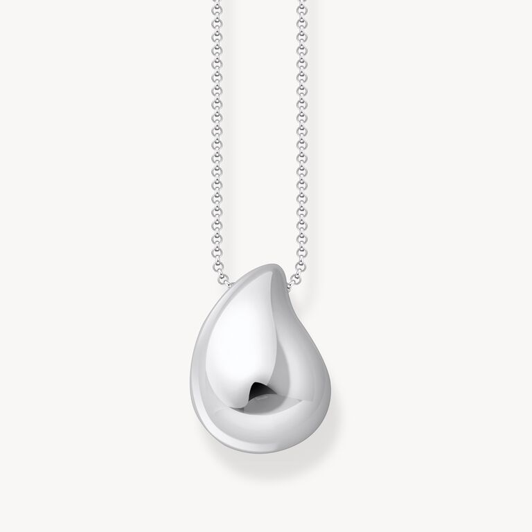 Thomas Sabo Silver Necklace With Pendant In Organic Drop-Shape