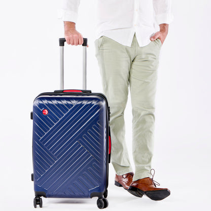 LUNA Ella 3Pc ABS Luggage Set (20 inches, 24 inches, 28 inches) - Navy