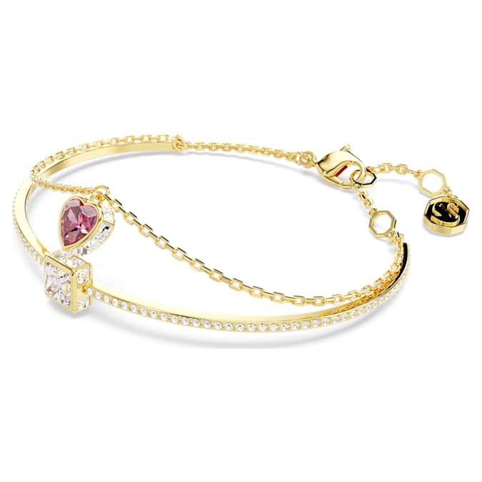 Swarovski Chroma Bangle Heart, Red, Gold-Tone Plated