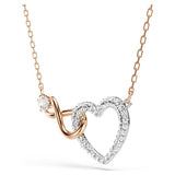 Swarovski Hyperbola Necklace, Infinity and Heart, White, Mixed Metal Finish — 5518865 — view 3
