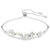 Swarovski Constella Bangle, Crystal Pearl, Round Cut, White, Rhodium Plated — 5705618 — view 1