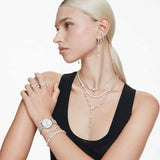 Swarovski Constella Bangle, Crystal Pearl, Round Cut, White, Rhodium Plated — 5705618 — view 6