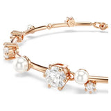 Swarovski Constella Bracelet, Crystal Pearl, Round Cuts, White, 18K Rose Gold Finish — 5729505 — view 2