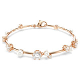 Swarovski Constella Bracelet, Crystal Pearl, Round Cuts, White, 18K Rose Gold Finish — 5729505 — view 1